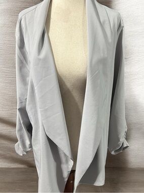 Michel  Light Gray Open Front Draped Blazer Size 2X EUC